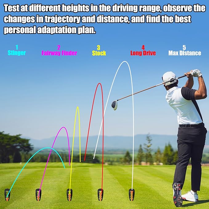 2pcs Golf Tee Height Tool Adjustable T Height Setup - Outdoor Golf Training Aid Precision Tee Height Setter for Consistent and Precise Shots