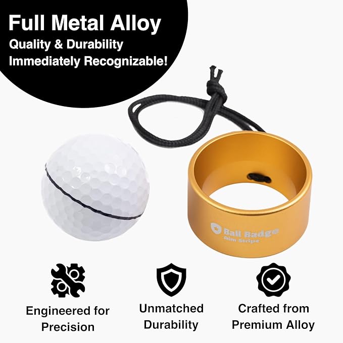 Ball Badge Aim Stripe - 360 Degree Golf Ball Line Marker Kit with Golf Bag Attachment for Perfect Alignment and Precision Putting