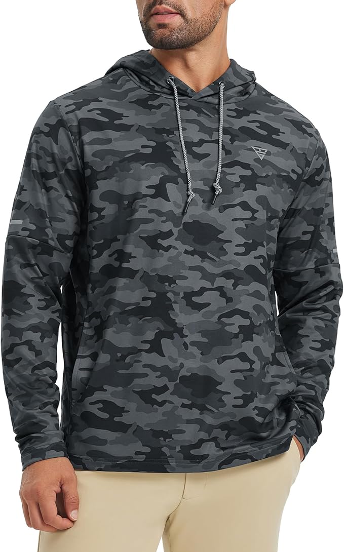 Hoodies for Men Golf Fleece Hooded Sweatshirts Dry Fit Athletic Lightweight Casual Midlayer Mens Hoodies Pullover