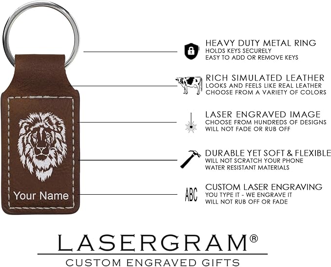 LaserGram Rectangle Keychain, Coat of Arms Germany, Personalized Engraving Included (Rustic with Silver)