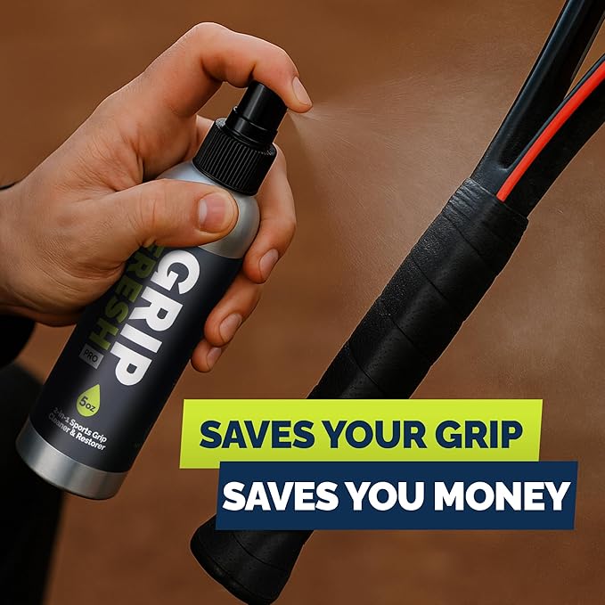 Grip Spray – 2-in-1 Golf Club Cleaner & Restorer for Basketball Shoe Soles, Soccer Gloves, Baseball Bats, Tennis & Pickleball – 5oz