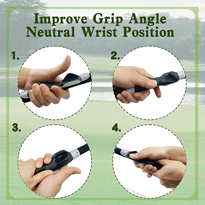 Golf Training Kit with Arm Band, Wrist Strap & Grip Trainer, Golf Wrist Training Aid for Swing Alignment, Muscle Memory and Warm-Up, Indoor/Outdoor Gift for Beginners, Men & Women