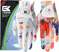 Ladies Golf Gloves Women Right Handed Golfer Left Hand Value 2 Pack with Ball Marker Leather All Weather Grip Breathable Soft Gift Set