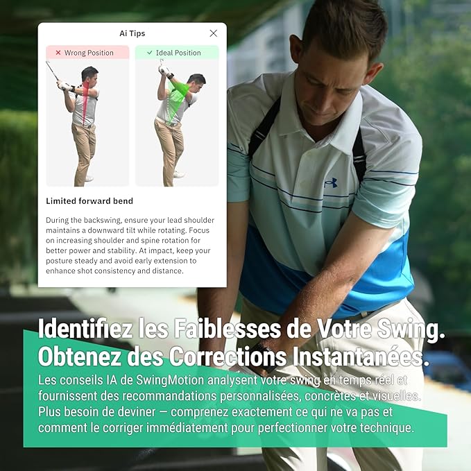 MOXI SwingMotion Golf Swing Analyzer – Dual Wearable IMU Sensors for Real-Time BioFeedback & 3D Visualization via App – Improve Wrist, Torso, Hip & X-Factor with 4 Training Modes
