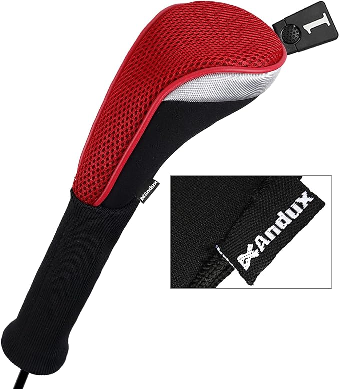 Andux 6pcs/Set Golf Club Head Covers Woods Drivers Fairway Hybrid Set Long Neck (3 Hybrid + 3 Woods)