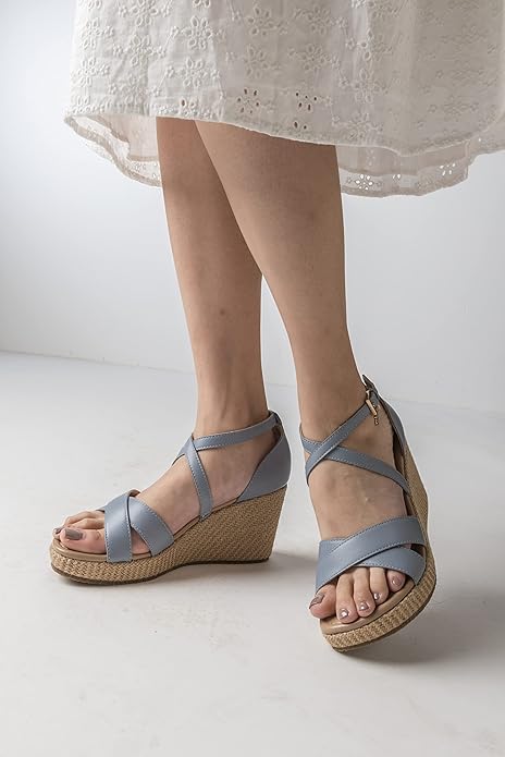 JATAREA Leather Wedge Sandals for Women | Women's Sandals Perfect for Summer