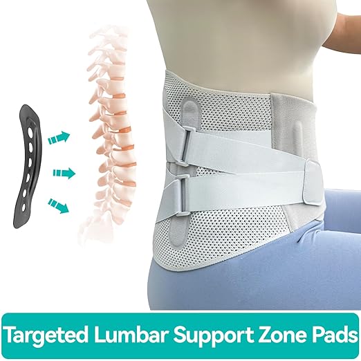 Advanced Back Brace for Lower Back Pain Relief, Fully Adjustable, Breathable and Comfortable Back Sopport Belt for Herniated Disc, Sciatica, Long Torso Lumbar Support Belt for Men and Women Office, Work and Exercise