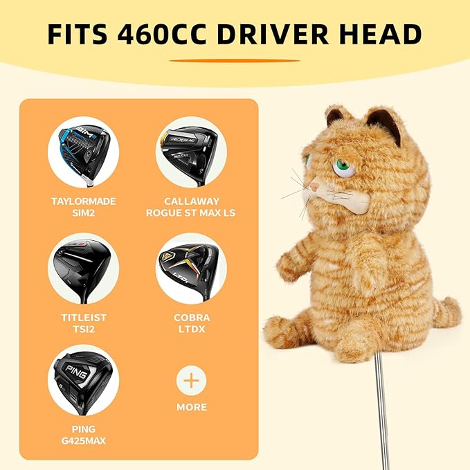 Golf Club Driver Headcovers Funny Animals Elephant Bear Driver Head Cover fits up to 460cc Driver Clube Head Great Gift Idea for Men Women Who Love Golf Also for Kids (Bear)