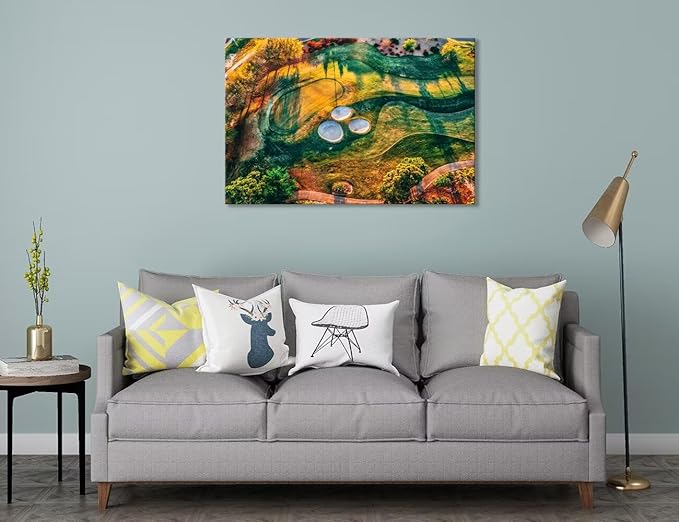 Florida Regatta Bay Golf Course Wall Art for Living Room Bedroom Bathroom Home Decorations Florida Golf Course Picture Poster Framed Artwork Canvas Prints Ready to Hang(12''H x 16''W)