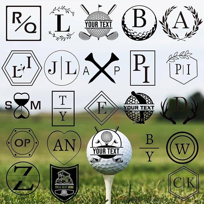 Custom Golf Ball Stamp Marker, Personalized Monogram Stamp with Logo Text Design, Durable Waterproof - Self-Inking Golf Ball - for Golf Lover Gift