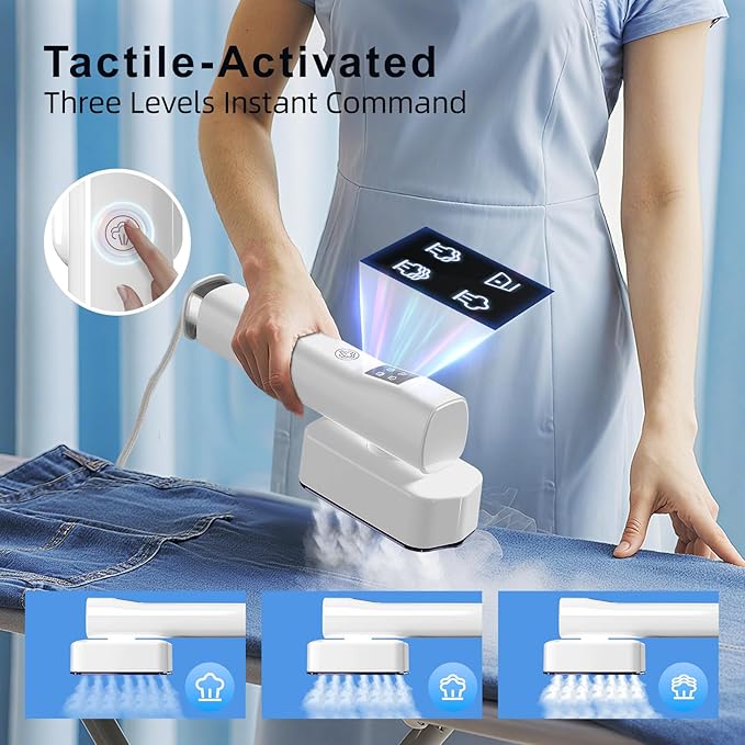 Steamer for Clothes, Handheld and Portable with 15-Second Heat-Up, 2-in-1 Steamer & Iron with Smart Touch Operation and 4 Modes, Suitable for All Fabrics, Ideal for Home & Travel