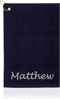 Personalized Passion Golf Towel with Embroidered Name - 16"x26" Custom Golf Towels with Clip - Soft & Highly Absorbent Plush Velour - Easily Wipes Away Sweat and Dirt - Gift for Golfers - Navy
