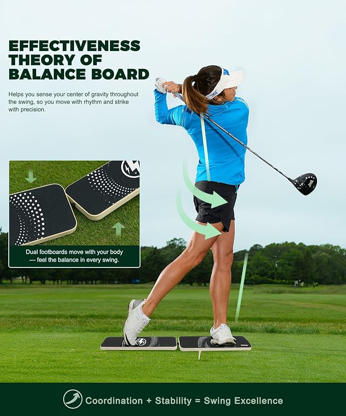 Golf Pressure Plate, Gravity Transfer Board Training Aid to Weight Shift Golf Training Aid for Indoor Practice, Golf Swing Speed Trainer for Beginners Correct Swing Sequence Tempo