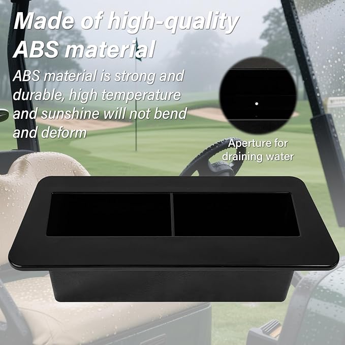 ABS Golf Cart Phone & Wallet Holder with Drain Hole,Golf Ball Holder for Evolution D5 Maverick and Ranger Models, Evolution Golf Cart Accessories, Black