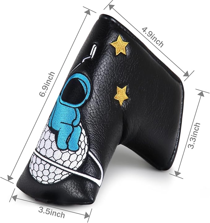 Astronaut Series Golf Headcovers, Synthetic Leather Golf Head Covers for Driver, Fairway Wood and Hybrid, Golf Putter Covers for Mallet and Blade