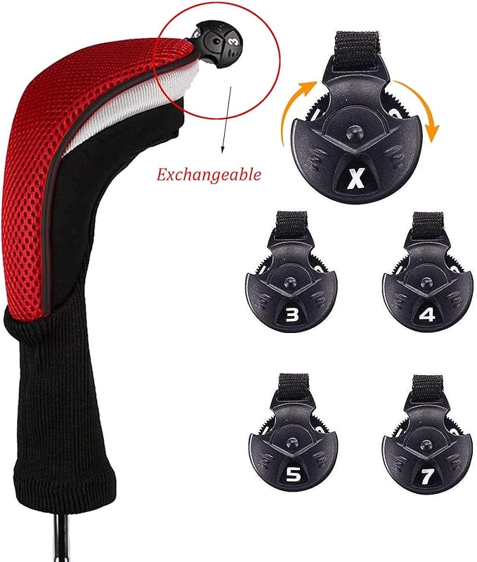 Golf Club Head Covers for Woods and Driver Hybrids Fairway Value Pack Protective Clubs Headcovers with Interchangeable No.Tags 1 3 5