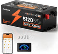 48V 100Ah Golf Cart Battery with Cylindrical Cell & Metal Casing, LiFePO4 Lithium Battery with Bluetooth APP & LCD Monitor, 15000+ Cycles, 200A BMS with Low-Temp Protection for Golf Carts