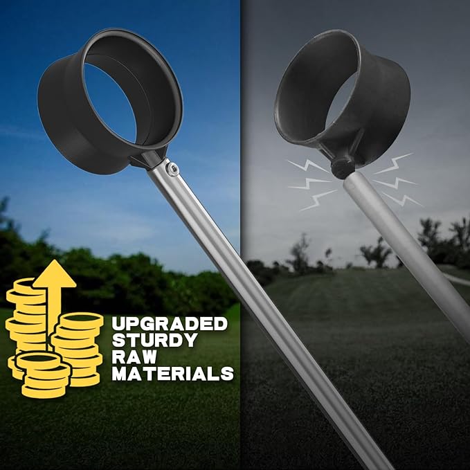 Golf Ball Retriever Telescopic for Water, 12Ft/9Ft Two-Sided Golf Ball Grabber Stainless Steel Ball Retriever Tool Golf Ball Picker Golf Accessories
