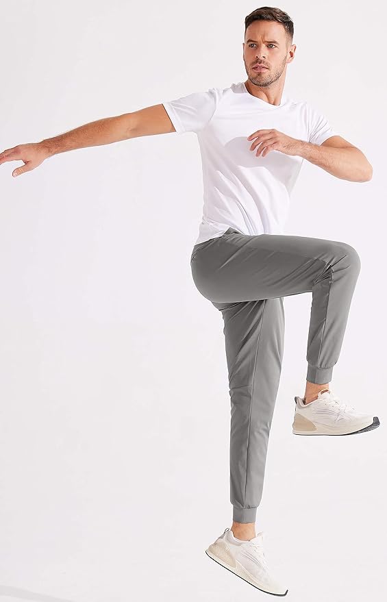 Libin Men's Golf Pants Joggers Lightweight 3 Pockets Slim Fit Soft Stretchy Tapered Work Dress Athletic