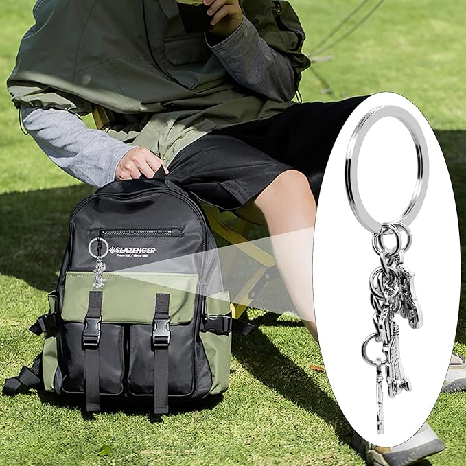 12Pcs Metal Golf Keychain Unisex Sport Keyrings Golf Club Golf Cart Golf Bag I Love Golf Charm Key Holder for Women Men Gift or Sports Party Decorations