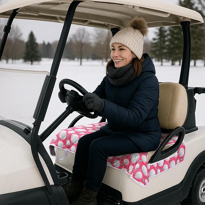 Golf Cart Seat Covers Winter Plush Universal Seat Towel Blanket with Soft Plush Surface for 2 Person Seats Golf Cart Accessories, 49.7"x 28.8"