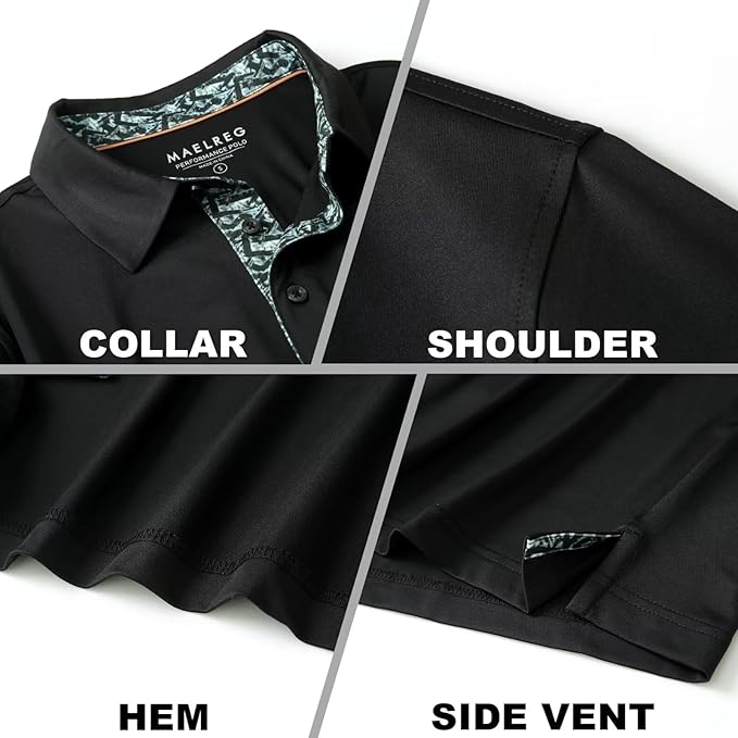 Mens Polo Shirts Short and Long Sleeve Casual Solid Stylish Dry Fit Performance Designed Collared Golf Polo Shirts for Men