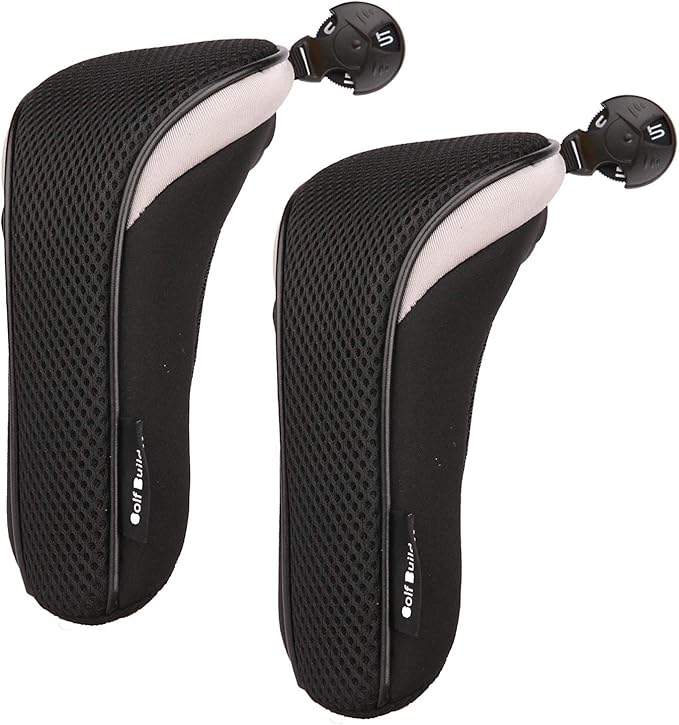 Golf Builder 2pcs/Set Golf Club Hybrid Head Covers Utility UT Cover with Interchangeable Number Tag