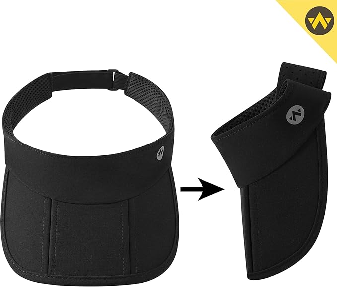 WANDER Sports Sun Visor Hats Adjustable Running Golf Tennis Mesh Folding Cap for Women Men