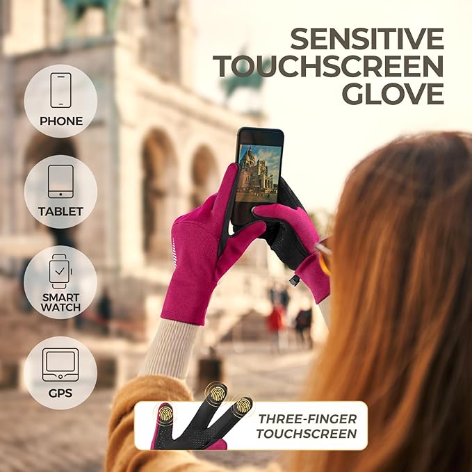 SIMARI Winter Gloves for Women, TouchScreen Water-Resistant Warm Thermal Gloves for Cold Weather, Running Hiking Driving