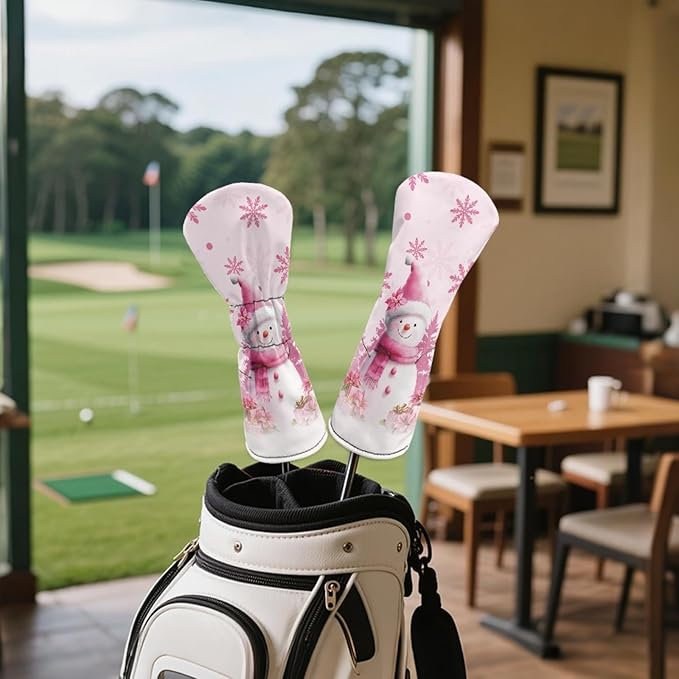 Golf Club Head Covers for Club Protective, Waterproof PU Leather Driver Fairway Wood Hybrid Head Cover