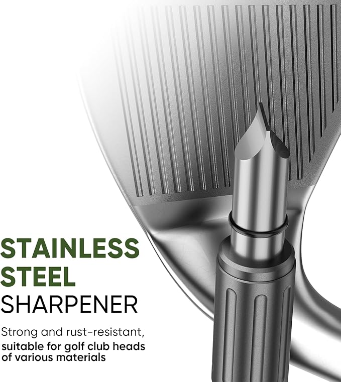 Pro Golf Club Grooves Sharpener Cleaner Tool for Wedges&Irons, Essential Golf Accessories Golf Gifts for Men Cool Golf Gear Unique Golf Bag Accessories Golf Gadget