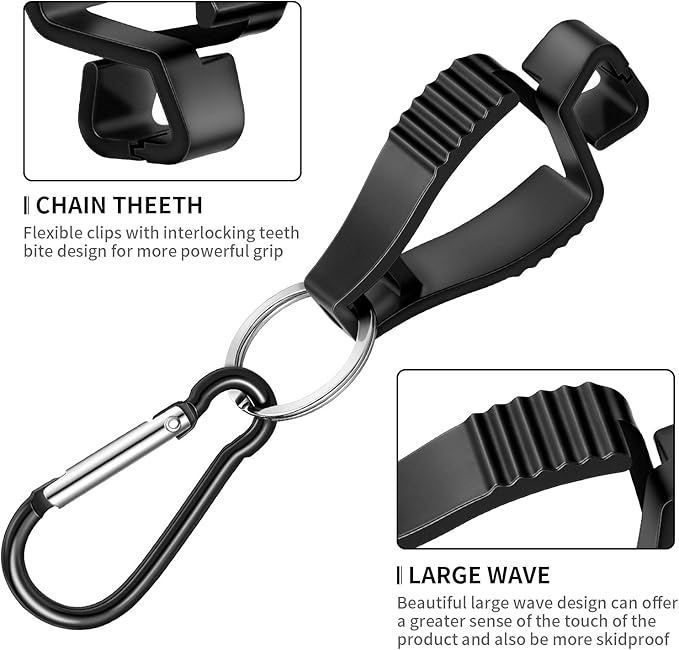 Jetec 6 Pcs Glove Clips for Work Glove Holder Grabber Safety Clips for Construction Work Accessories Helmets Hanger Clamp