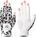 FINGER TEN Stylish Golf Gloves Women with Ball Marker 1 Pack for Left or Right Hand, Breathable Glove with Fashion Patterns for Ladies Right Left Handed Golfer