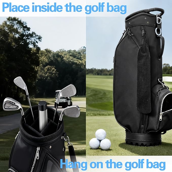 Golf Ball Retriever Tube, Adjustable Telescopic Aluminum Alloy Ball Picker, Lightweight Collector Device with Storage Bag, Portable Ball Gathering Tool for Men Women