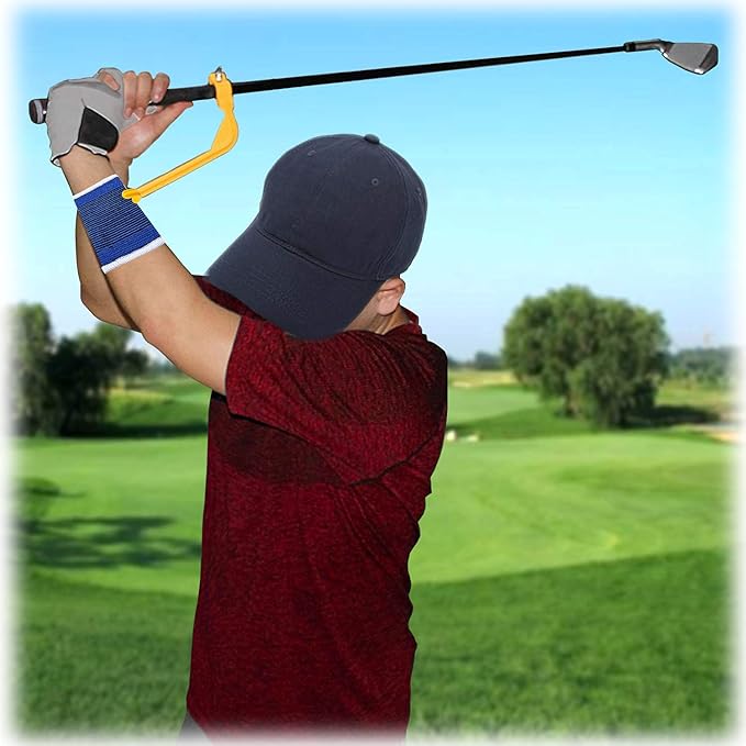 Amy Sport Golf Swing Training Aid Wrist Hinge Adjustable Arm Band with Hanger Smartball Connection Band for Correction, Men Women Ball Between Arms Practice Tool