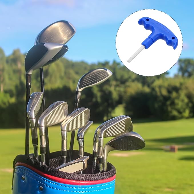 HARFINGTON Golf Spike Wrench Tool 4.3mm Golf Torque Wrench Stainless Steel Golf Head Adjustment Tool Golf Driver Torque Tool with Triangle Tip for Golf Drivers and Head Weight, Blue