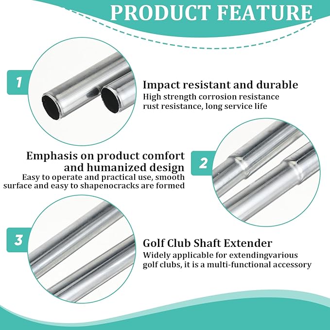 6Pcs Golf Club Extension Steel Shaft, for Iron Wooden Golf Repair and Replacement of Equipment Parts