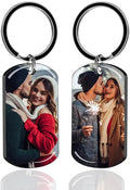 Personalized Custom Keychain with Picture - Double Sided Engraving Photo Text Customized Key Chains for Men Boyfriend