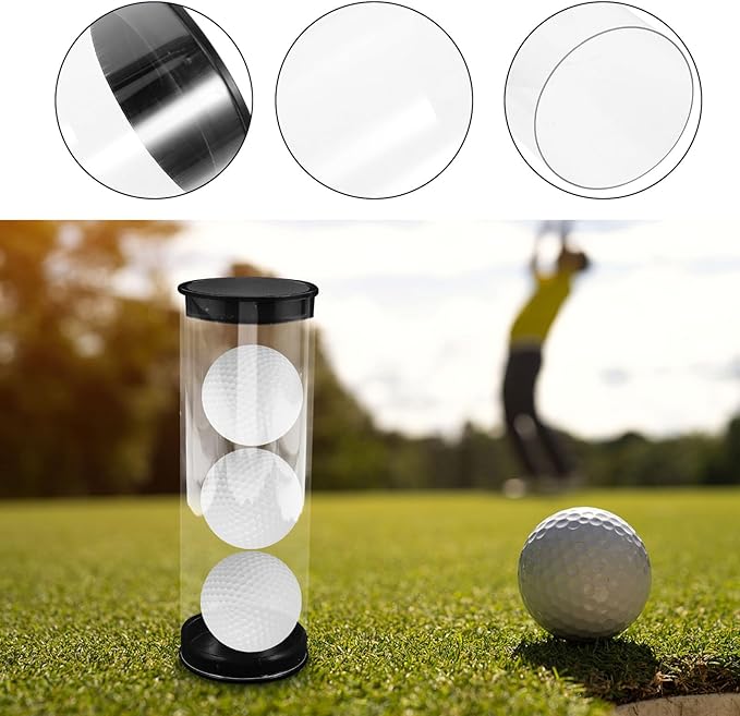 Homoyoyo 4pcs Plastic Golfs Ball Container Transparent Clear Tube Golf Ball Storage Case with Caps for Baseball Collectibles