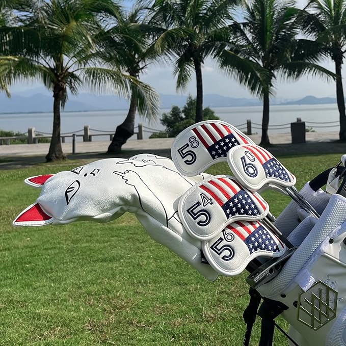 Golf Iron Head Covers Set Iron Headcover Wedge Cover Golf Iron Club Cover USA American Flag for PXG0311