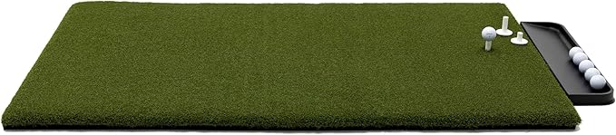 Perfect ReACTION Golf Mat - 3x5 Feet Premium Turf Indoor/Outdoor Mat for Hitting & Chipping - Golf Stance Mat w/ Golf Accessories (Golf Tray + 3 Rubber Golf Tees)