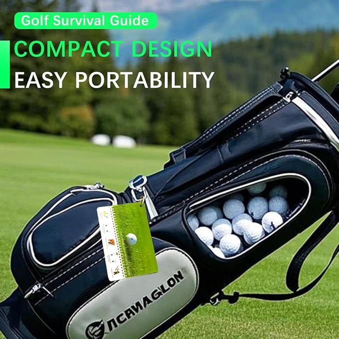 Golf Reference Cards | Pocket Survival Guide and Golf Instruction Booklet | Compact Waterproof PVC Cards for Troublesome Shots | Improve Your Game Instantly | Perfect for Beginners & Pros