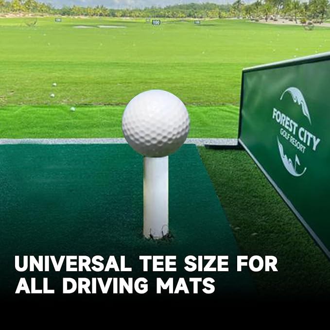 Rubber Golf Tees for Mats & Indoor Golf Simulators - 8 Pack Mixed Size for Driving Range & Indoor and Outdoor Golf Hitting Mats (US Sizes, 8 Sizes)