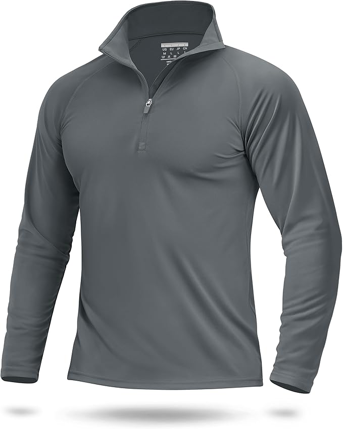 Boladeci Men's UPF 50+ Sun Shirts 1/4 Zip Long Sleeve SPF UV Protection Lightweight Quick Dry Quarter Zip Golf Shirts
