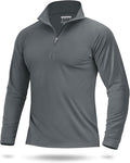 Boladeci Men's UPF 50+ Sun Shirts 1/4 Zip Long Sleeve SPF UV Protection Lightweight Quick Dry Quarter Zip Golf Shirts