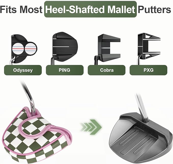 Craftsman Golf Club Cover Golf Head Cover for Driver Fairway Hybrid/Utility Woods Headcover Set Putter Head Cover for Mallet Blade DF3