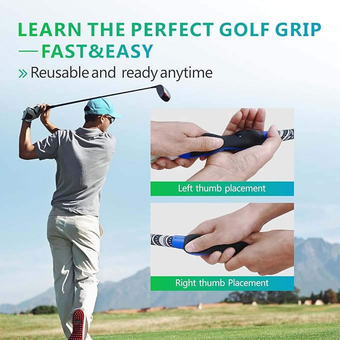 Golf Grip Trainer, Golf Training Aid for Enhance Grip Strength and Swing Technique for Superior, Grip Trainer GolfClub to Help Train Correct Hand Position, Portable and Durable