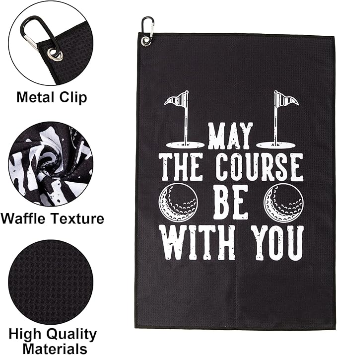 Golf Towel,Printed Golf Towels for Golf Bags with Clip,Golf Accessories Funny Golf Gifts for Men Golfers,Husband Boyfriend Dad,Birthday Gifts for Golf Fan-I Use This Towel to Wash My Balls (Golf#2)