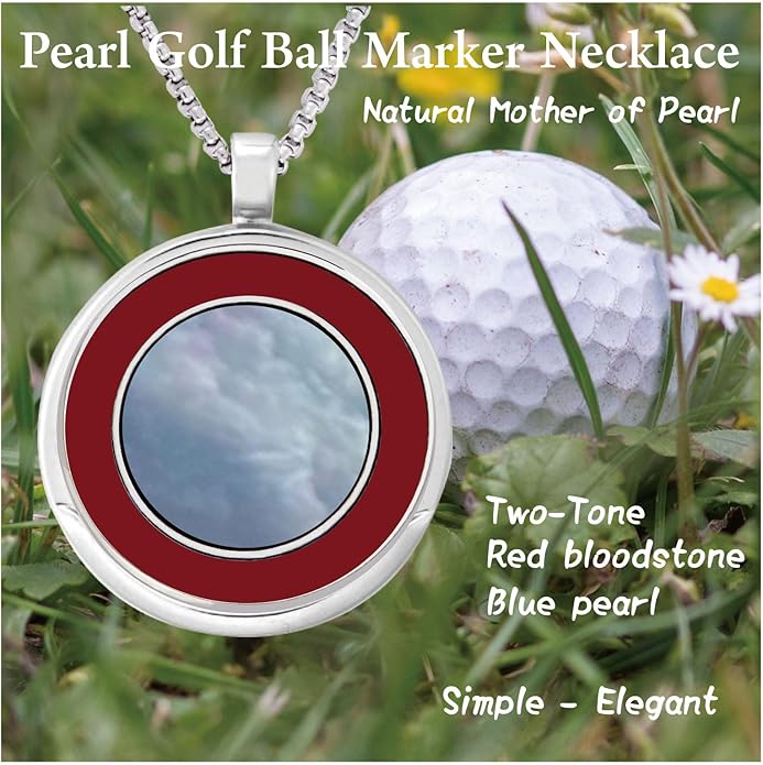 Golf Ball Marker Necklace with Pearl Ball Marker, Golf Accessories, Golf Gifts, Golf Ball Markers for Women