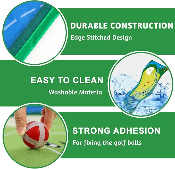 TOY Life Chipping Golf Practice Mats Golf Game Training Mat Indoor Outdoor Games for Adults Family Kids Outdoor Play Equipment Stick Chip Golf Set Backyard Game(Patented)